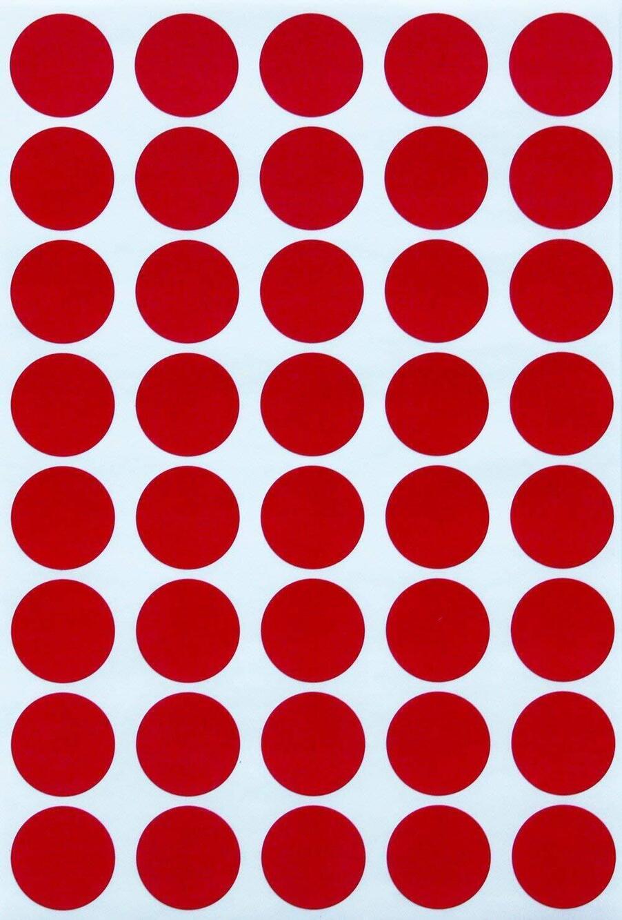 5208 Red dot Sticker Colored Labels - Round Stickers 19mm - 1000 Pack